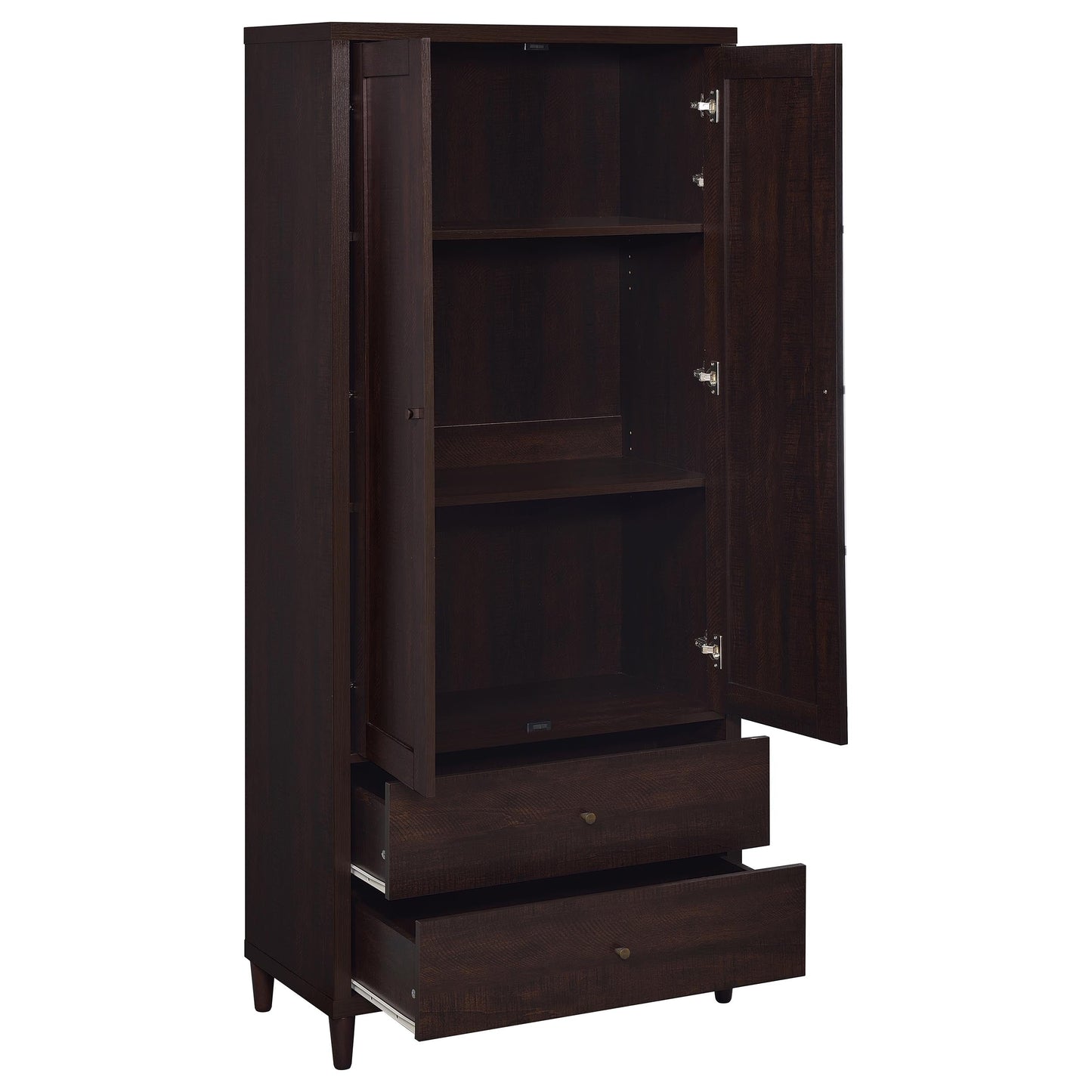 Nestor Tobacco 2-Drawer Tall Accent Cabinet with 2 Doors