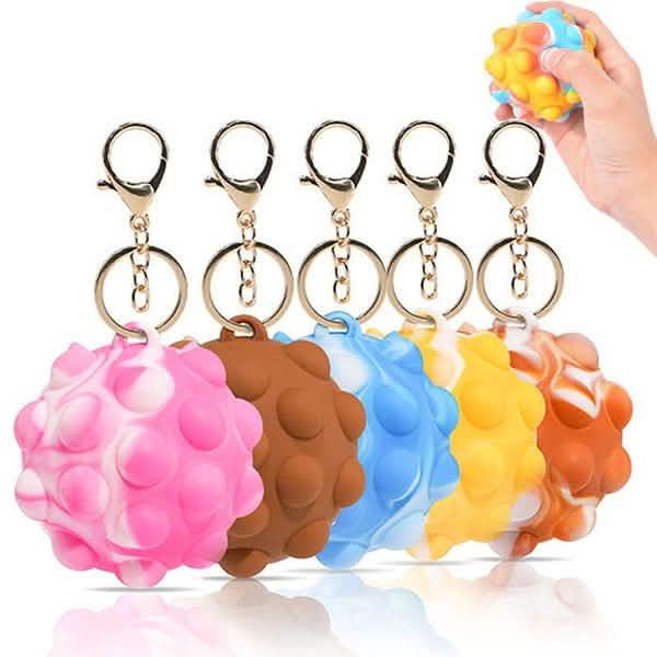 Porte-clés Pop Ball 3D anti-stress pour enfants et adultes