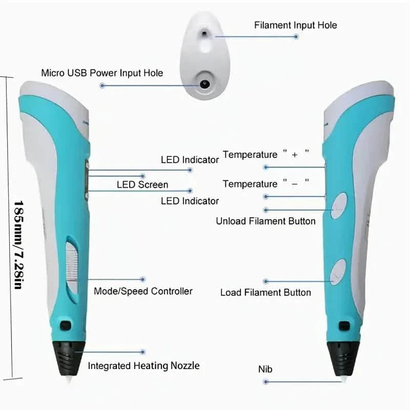 3D Printing Pen With Display - Includes 3D Pen
