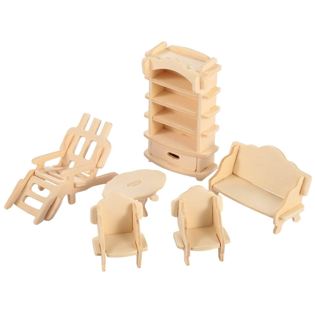 3D木製ドールハウス家具パズル