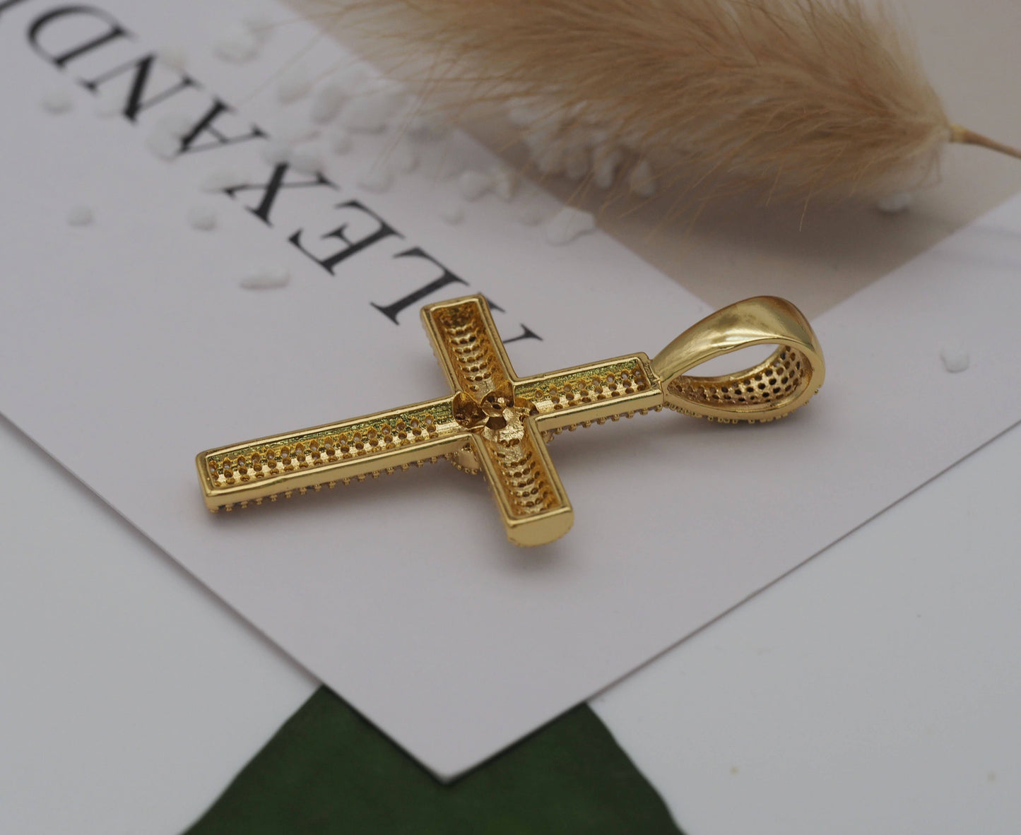 CZ Cross Charm, Sku#LK617