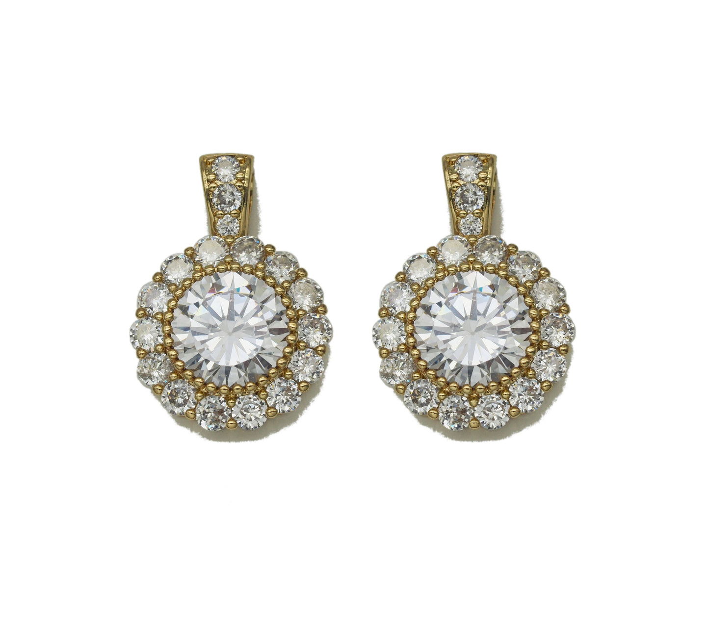 Large Round CZ Flower Charm, Sku#LK664