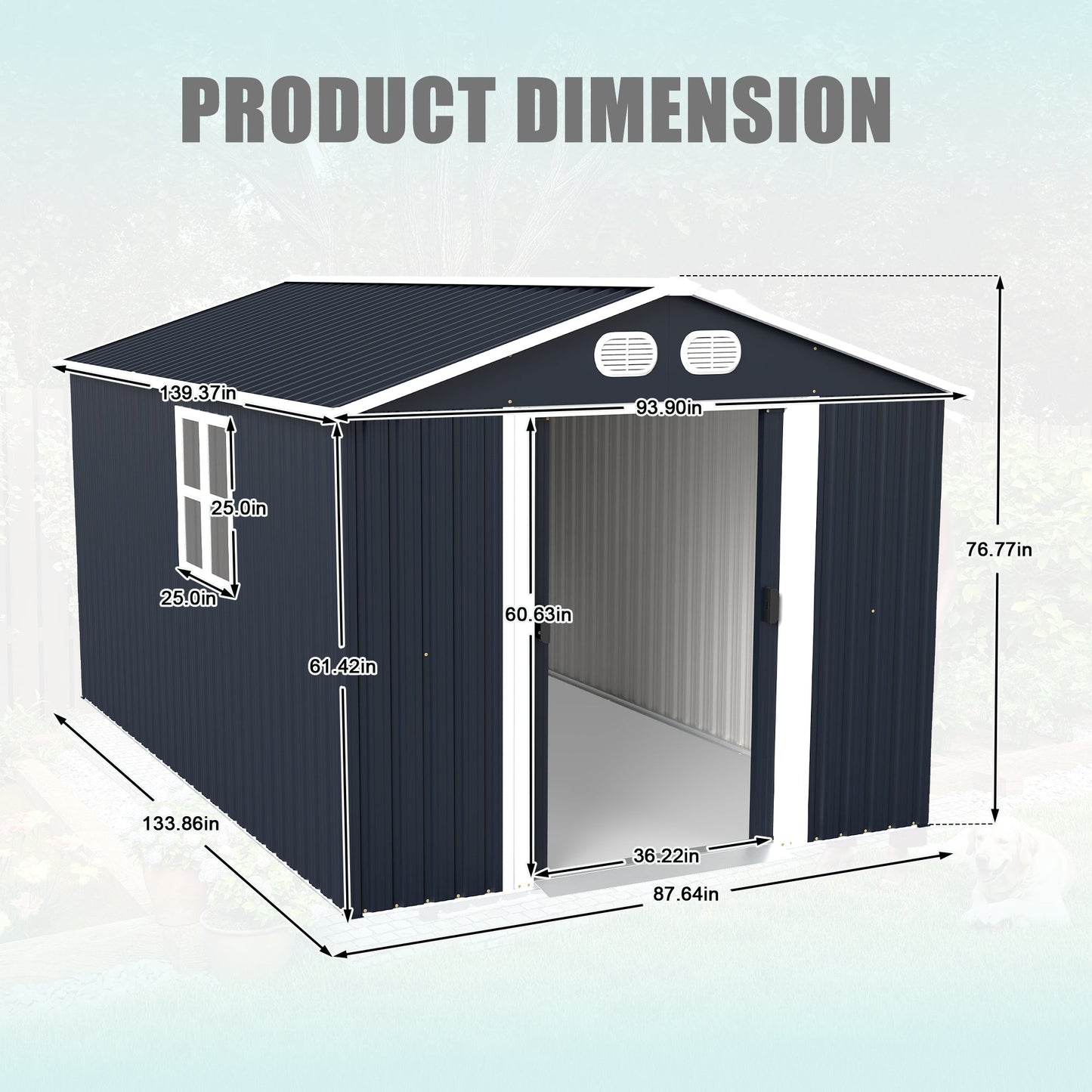 Campcraft 8x12 FT Outdoor Metal Storage Shed