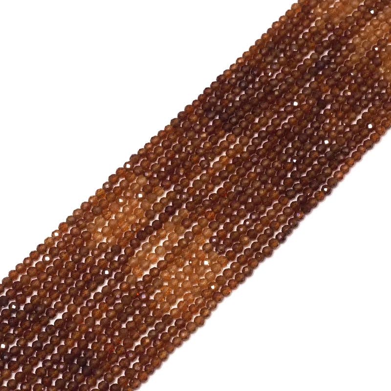 4mm Genuine Brown Garnet Round Faceted Beads, Sku#U1508