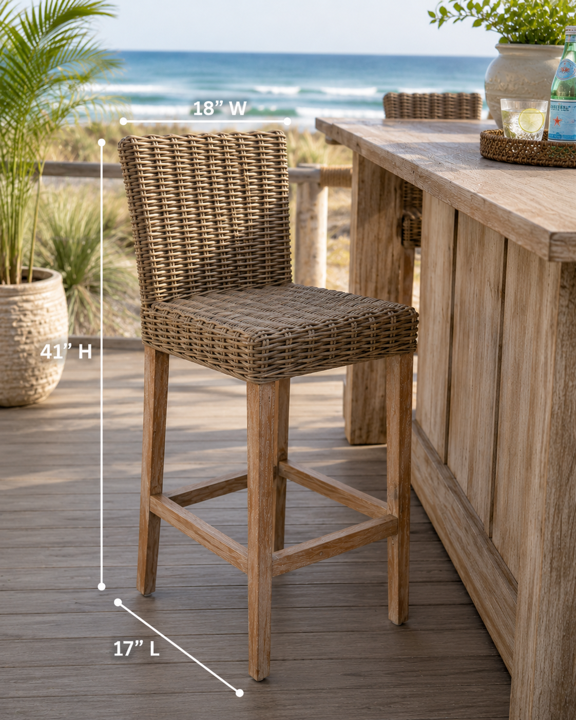 Key Largo Rattan Bar Stool