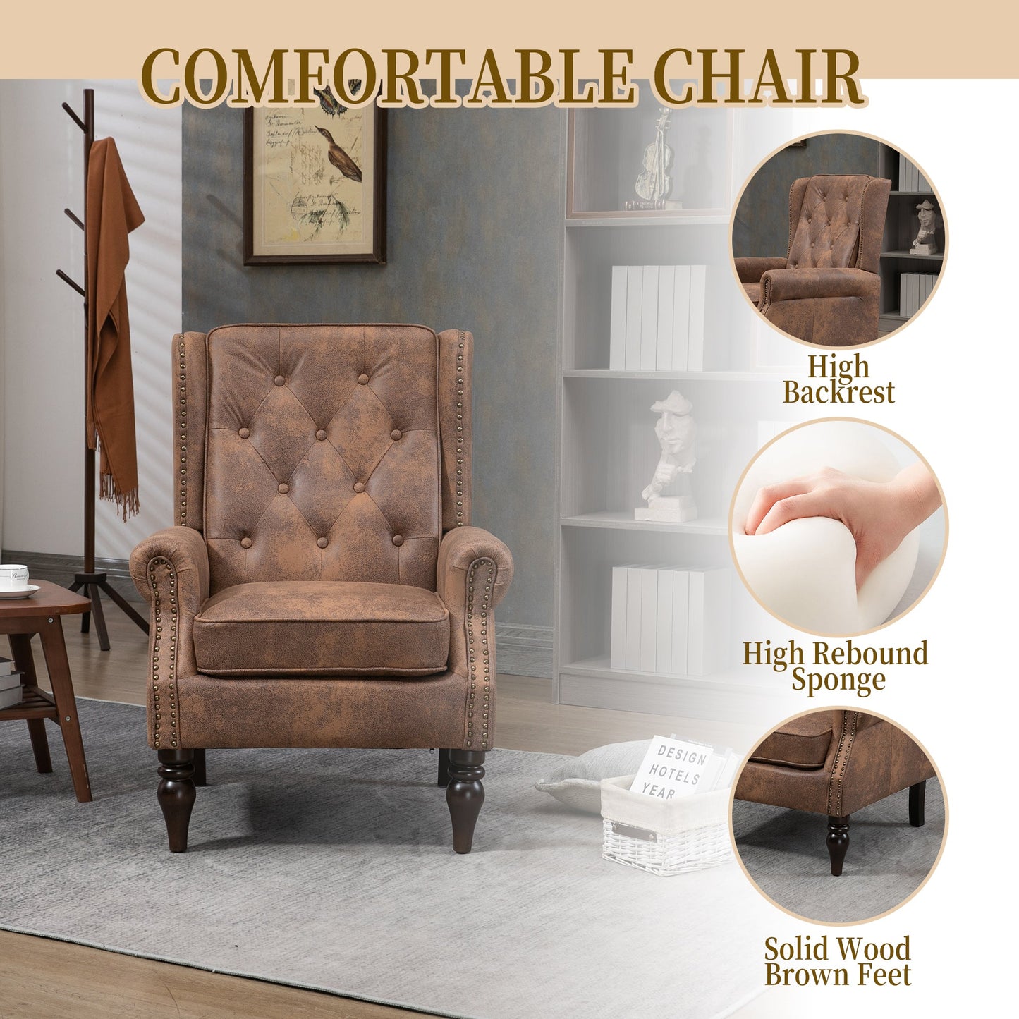 Wood Frame Armchair - Modern Accent Chair