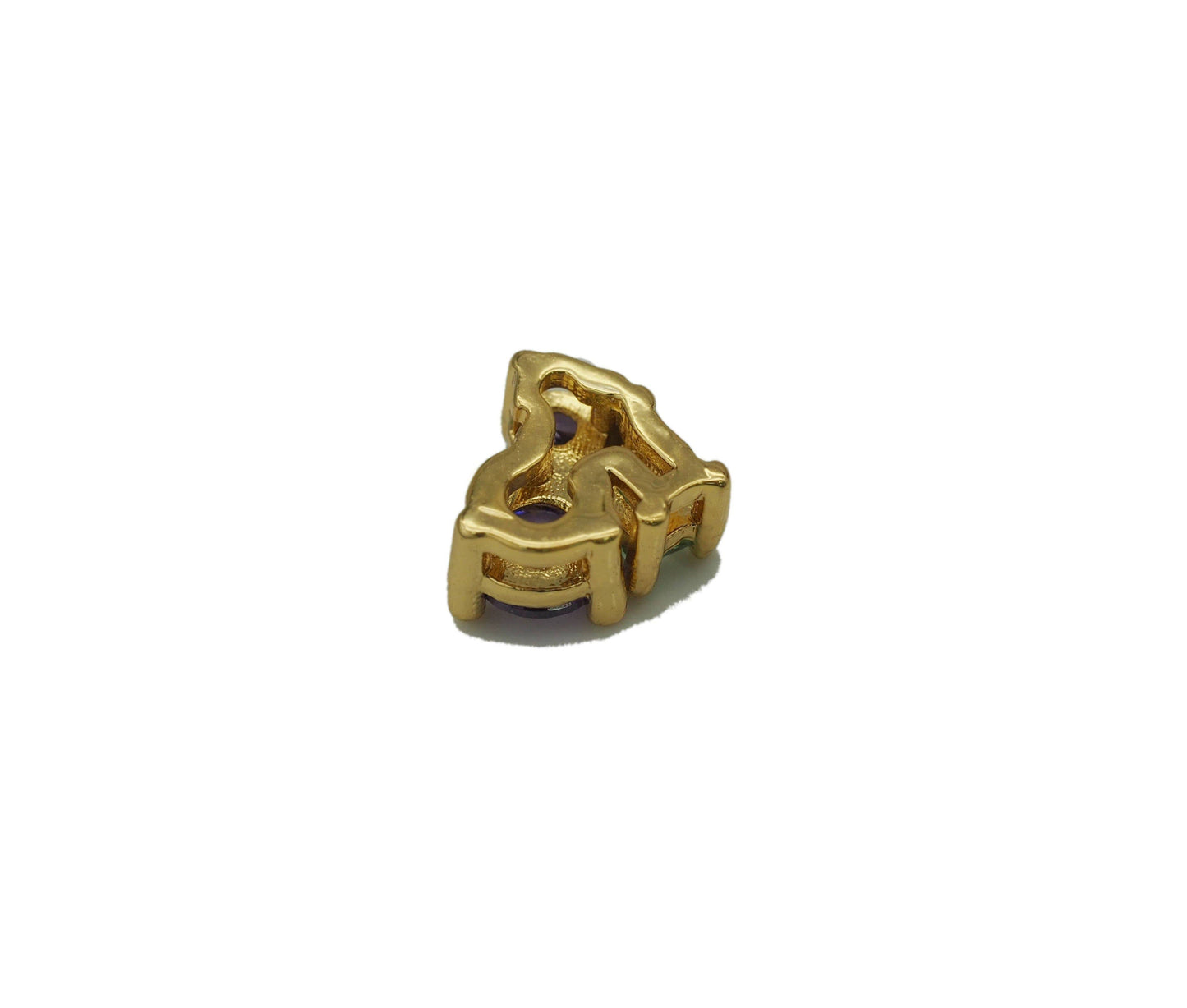 Purple Green CZ Heart Charm, Sku#Y690