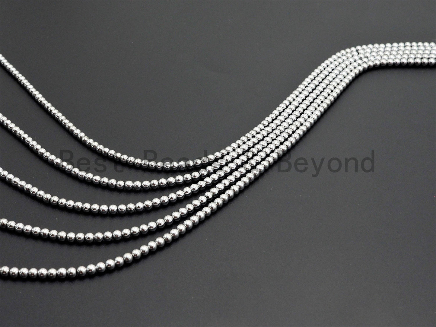 Darker Silver Hematite Beads-2mm/3mm/4mm/6mm/8mm/10mm, sku#s117
