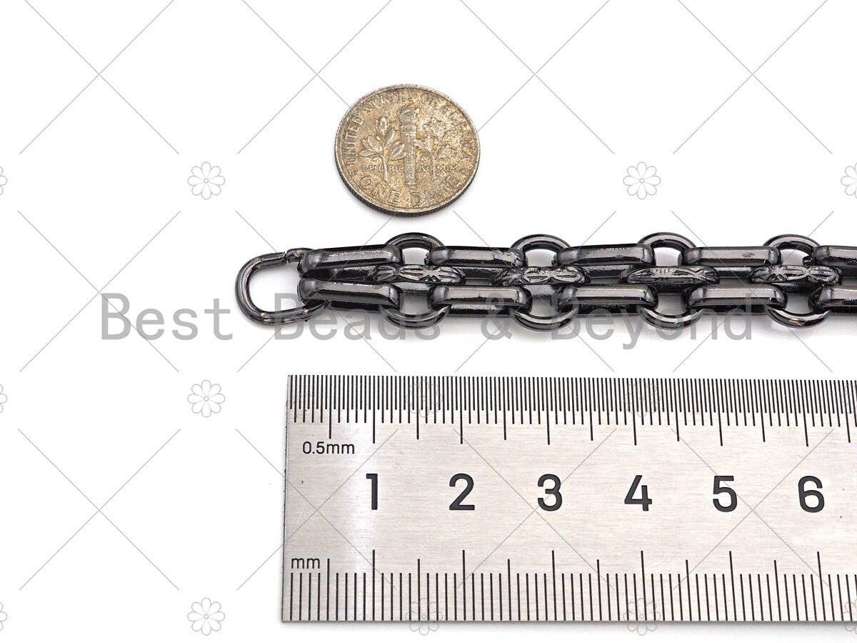 High Quality Hand Made Double Oval Link Chunky Chain, 18K Re