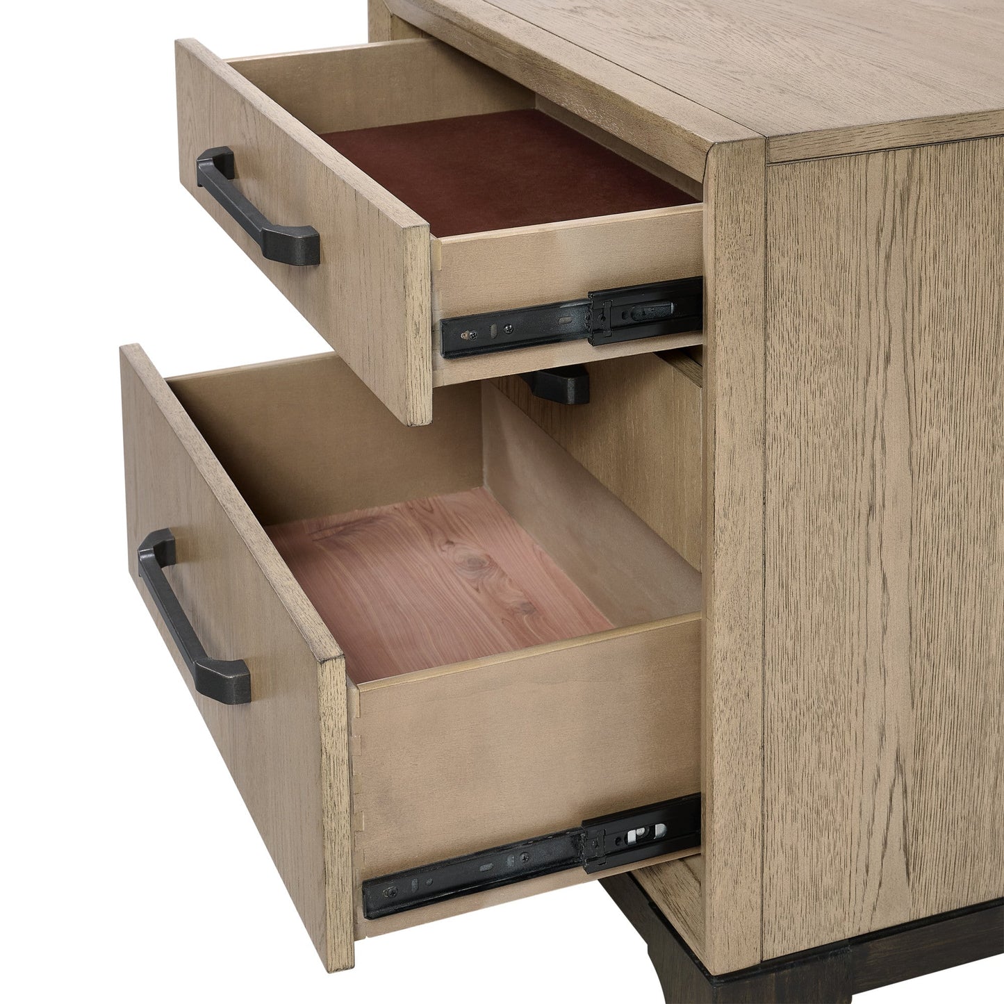 Brown 3-Drawer Nightstand With USB