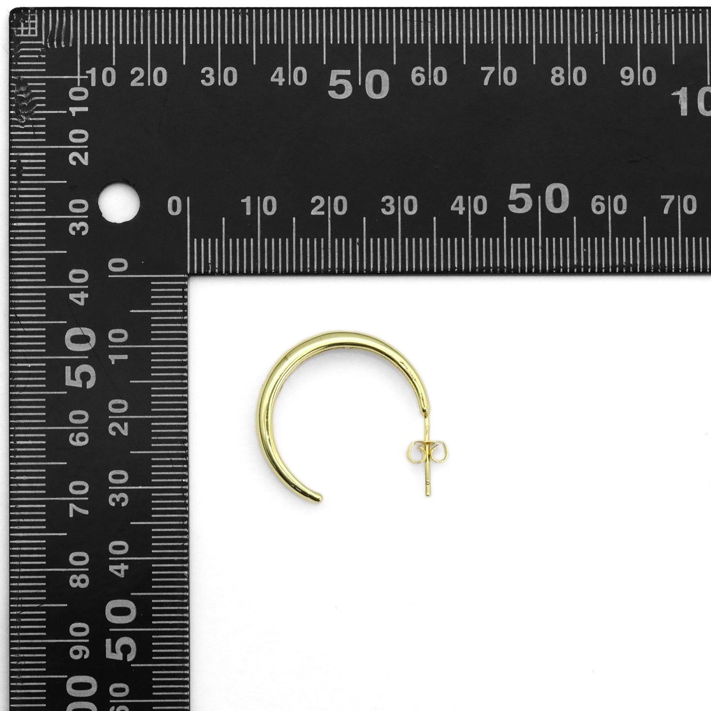 Gold CZ Stars on Huggie Hoop Earrings, Sku#LK844