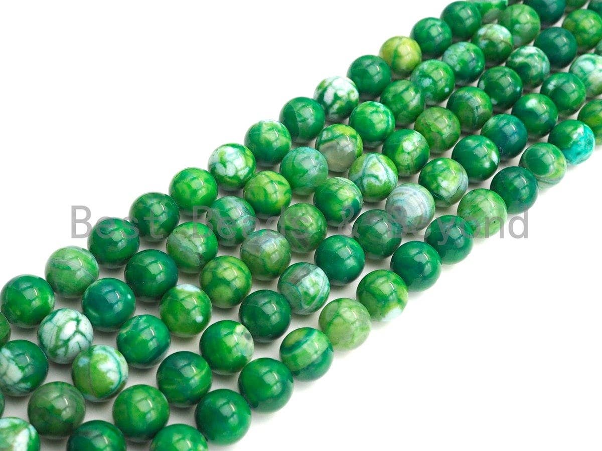 Natural Green Fire Agate Beads, 6mm/8mm/10mm Round smooth