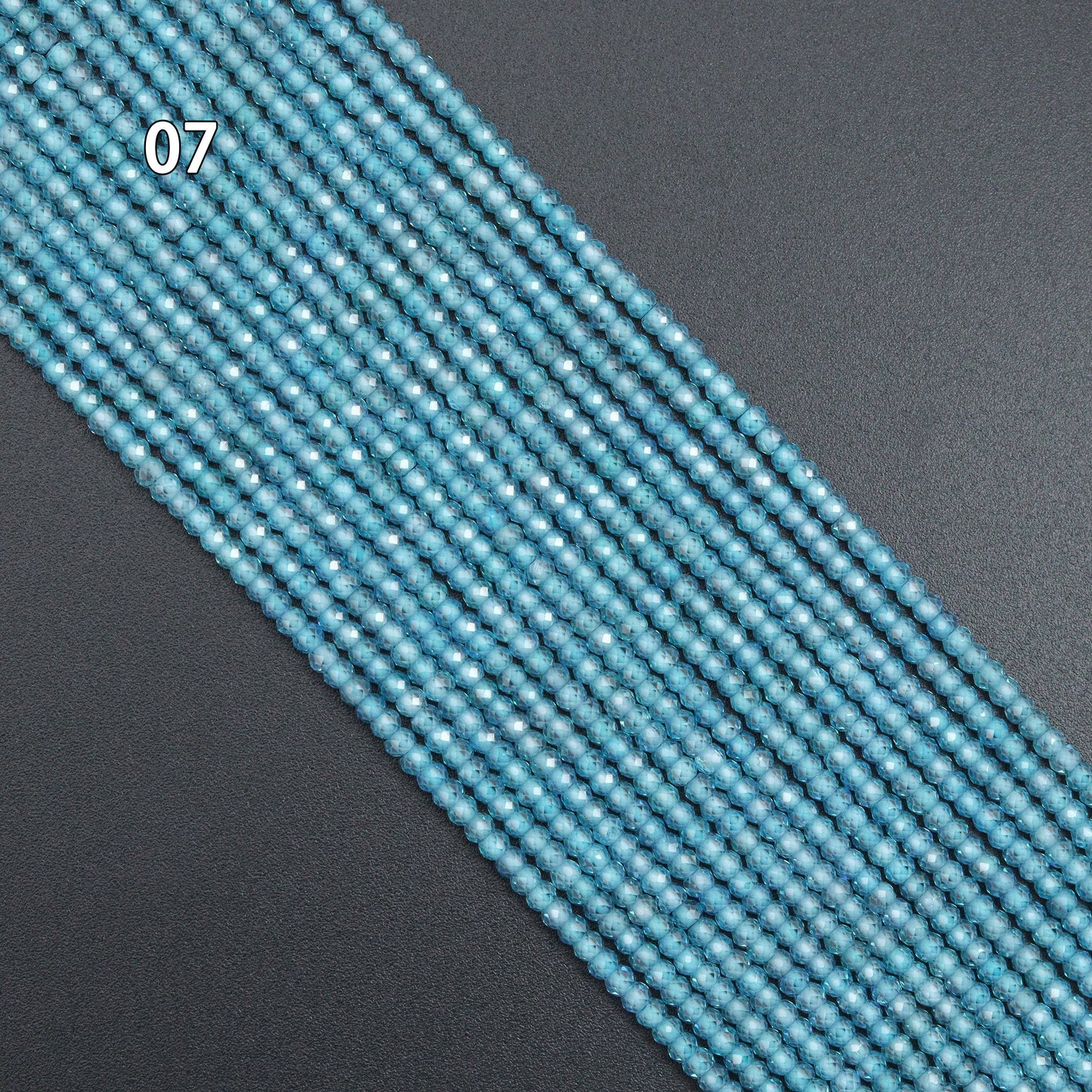 2x3mm CZ Faceted Rondelle Beads, Sku#U2153