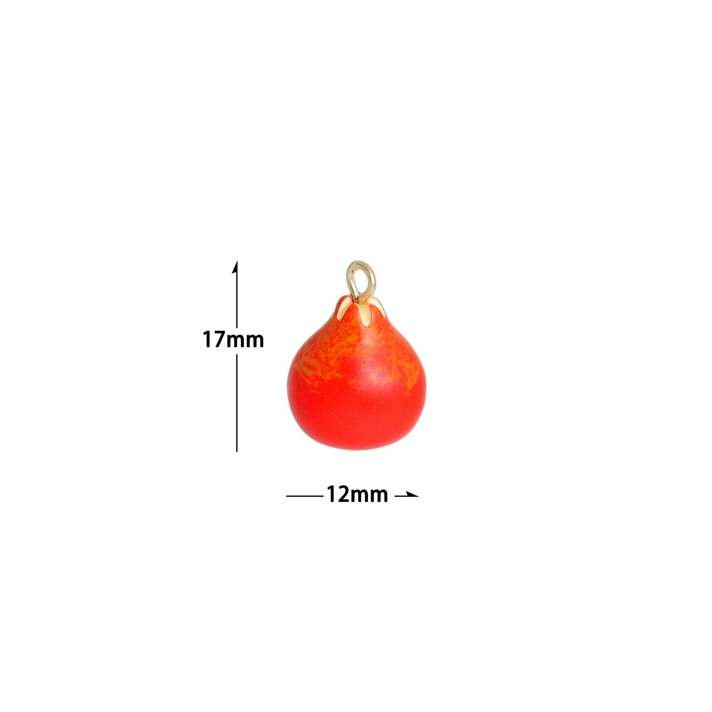 Red Enamel Pear Charm Pendant,Sku#LK1231