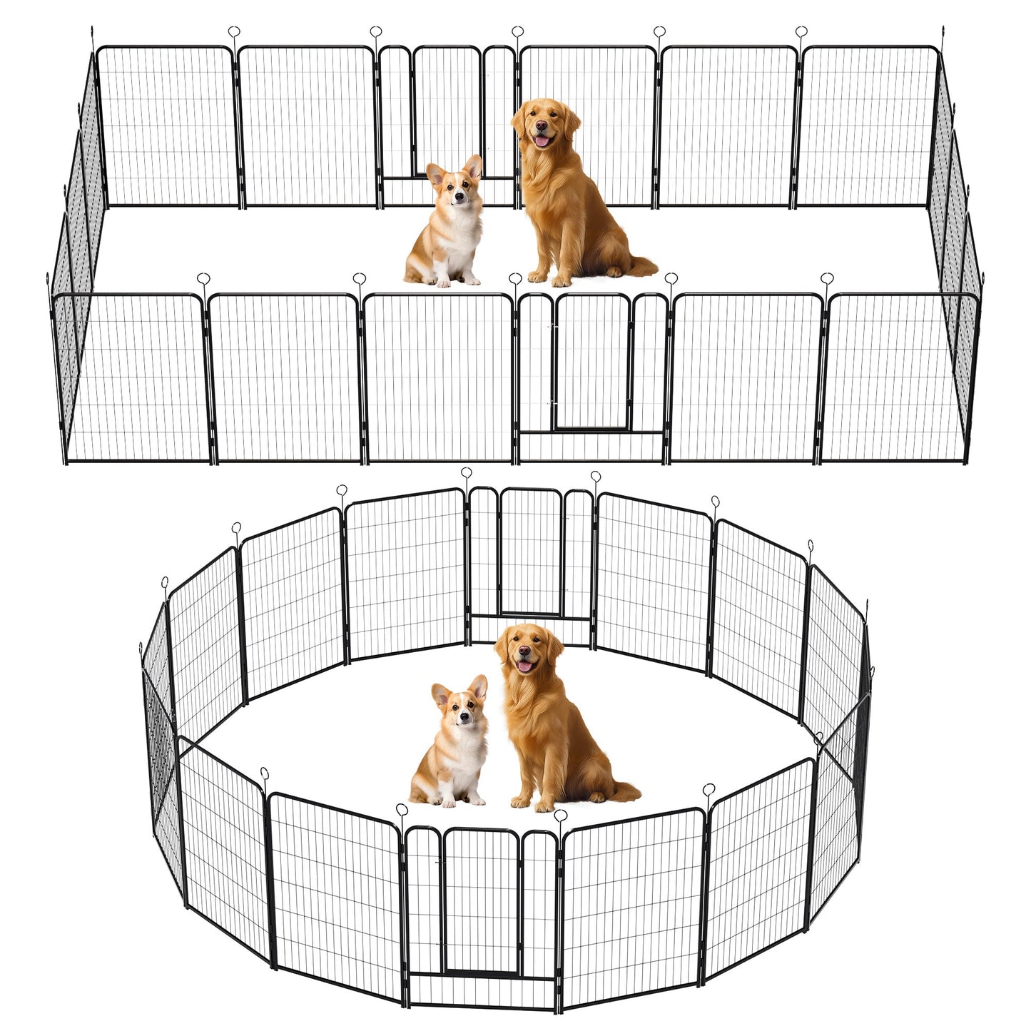 Dog Playpen 40 Inch - 16 Panels Heavy Duty Metal Pet Exercise Pen