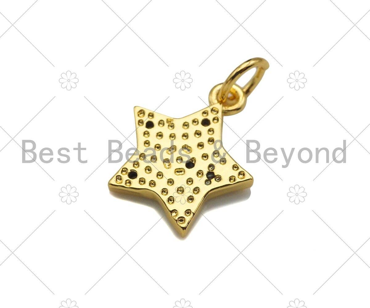 Gold Filled Colorful Enamel Five Star Shape Pendant,CZ Micro Pave 18K Gold Filled Moon Enamel Pendant,Enamel Jewelry,mm,Sku#LK344