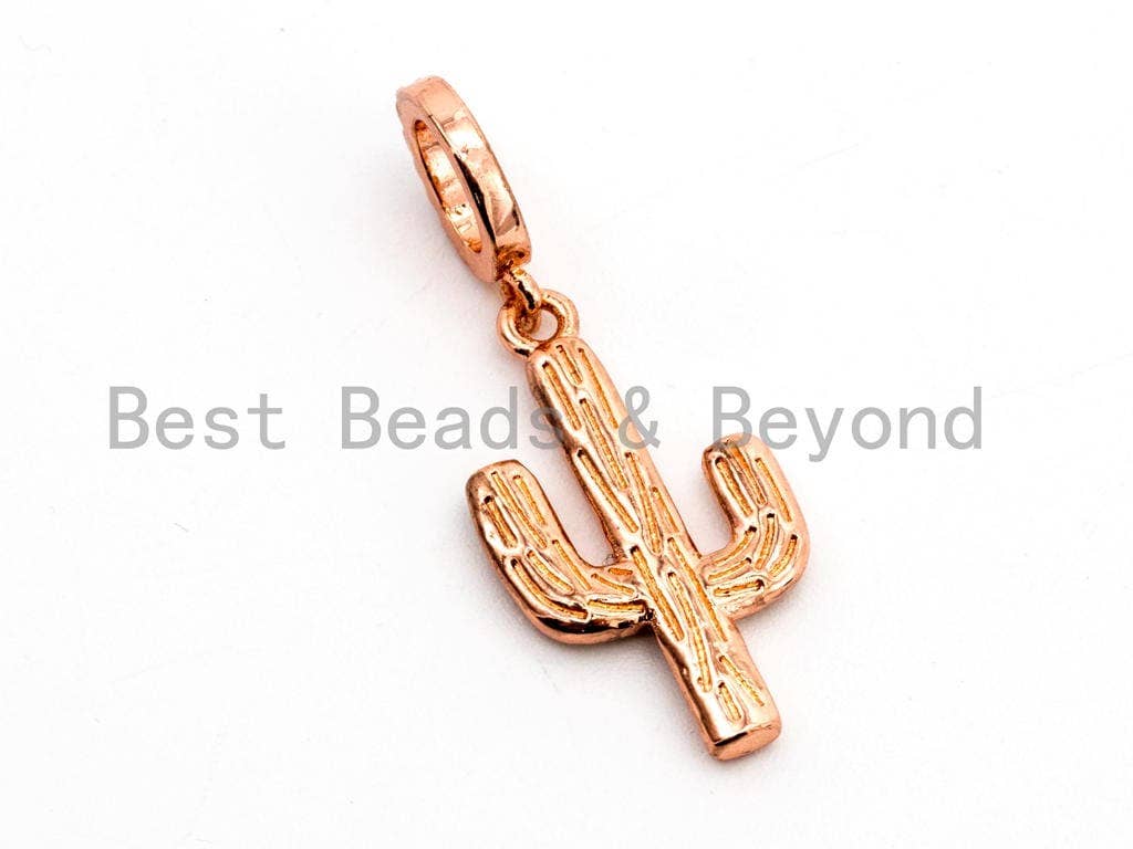 CZ Micro Pave CACTUS Charm with Mother of Pearl Shell, Cubic Zirconia Pave Findings, 12x22mm, 1pc, SKU#F466