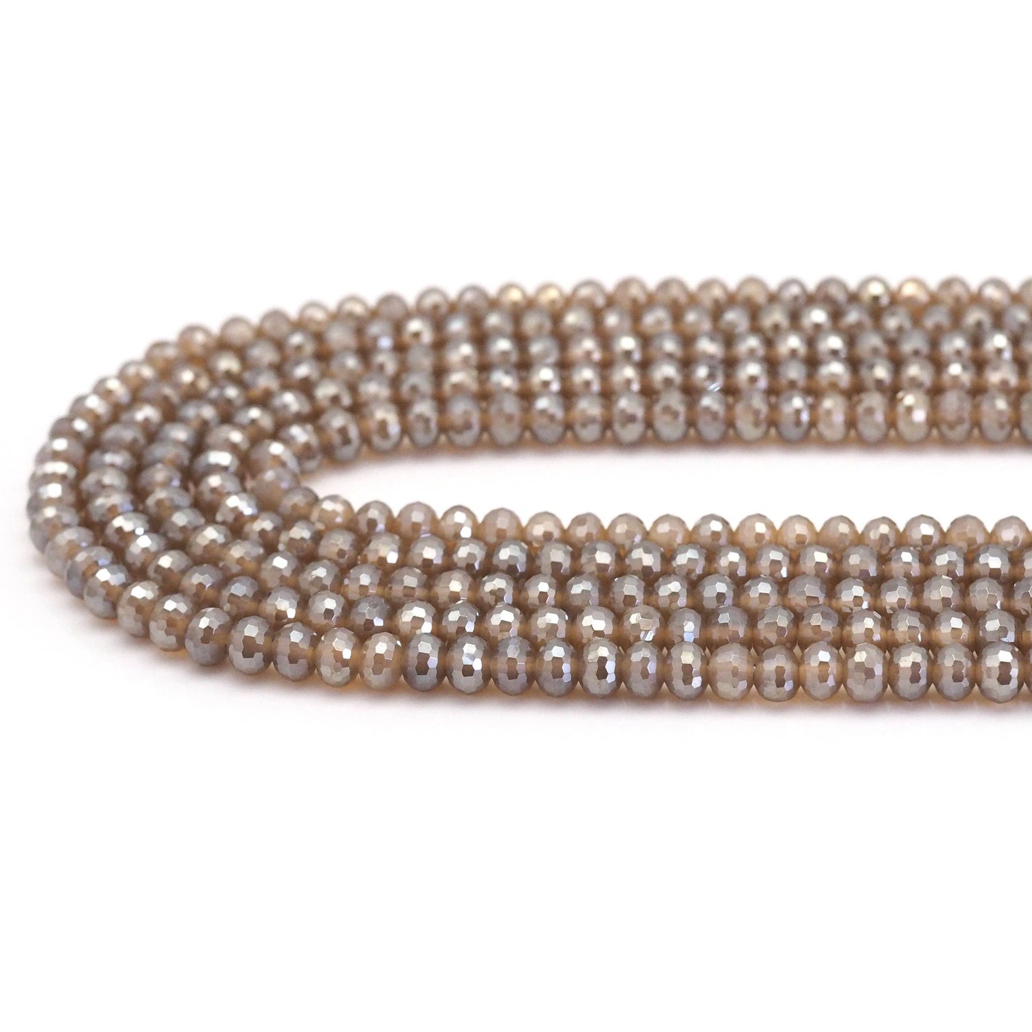 Mystic Brown Agate Rondelle Faceted Beads, Sku#UA310
