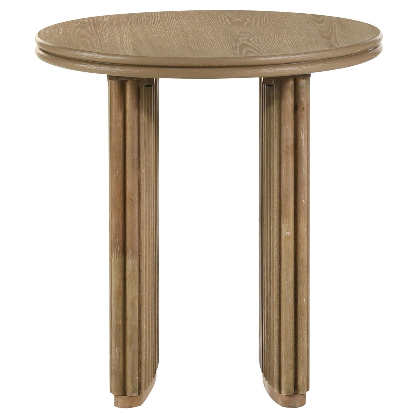 Adina 2-piece Round Coffee Table Set Distressed Light Brown