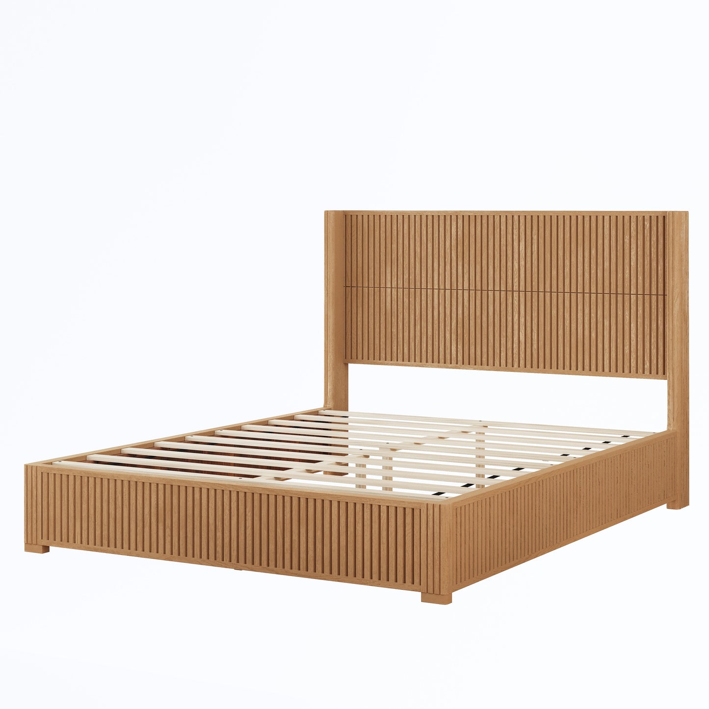 Solid Wood Platform Bed Frame with Headboard