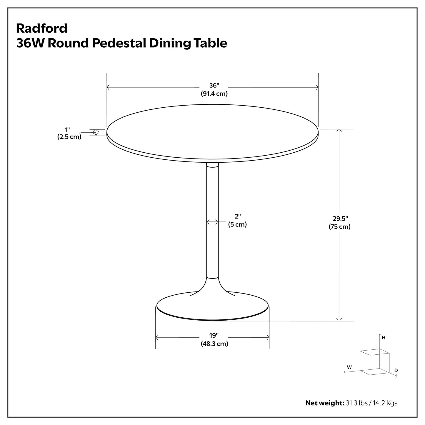 Radford Round Dining Table in Rich Walnut