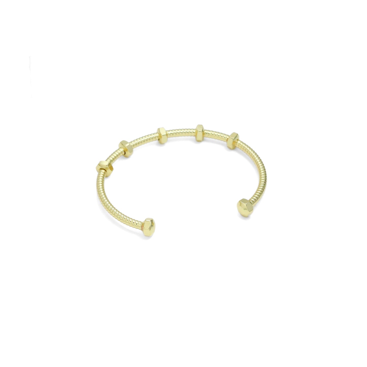 Gold Nut Bolt Adjustable Bracelet cuff, Sku#A281
