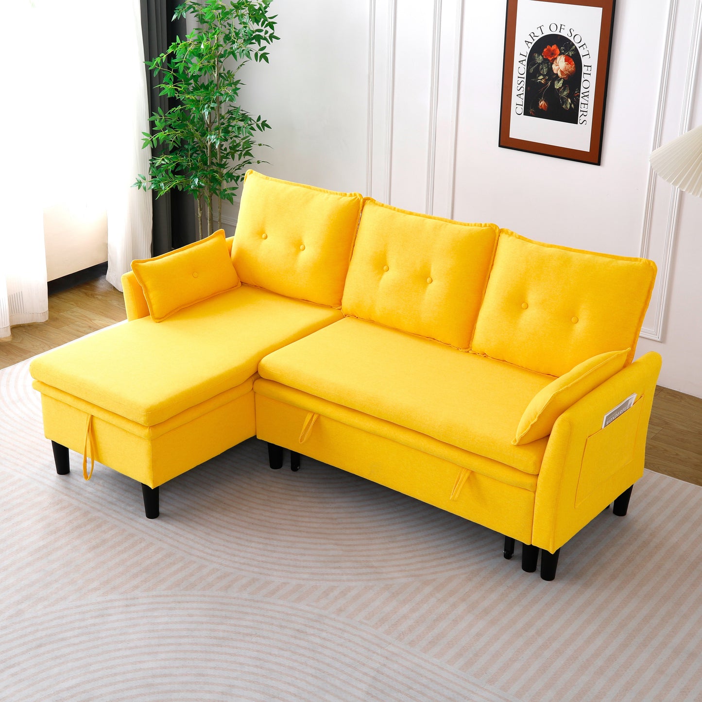 L-Shaped Reversible Chaise Sectional Sofa with Storage