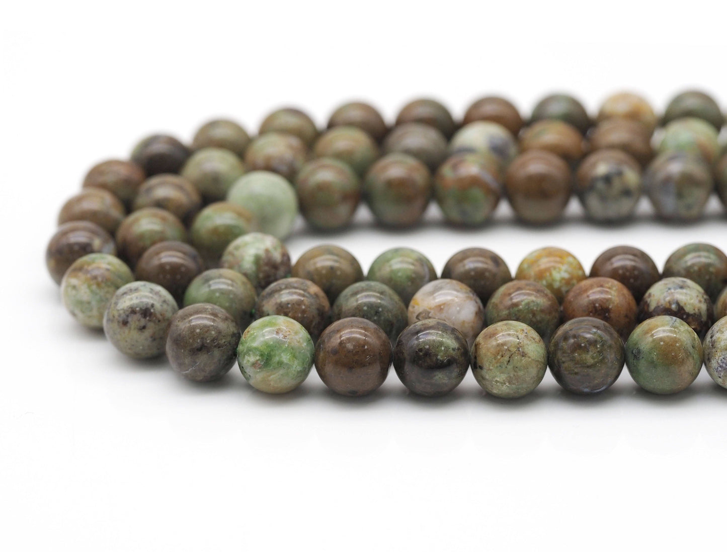 Genuine Green Opal Round Smooth Beads, Sku#U1370