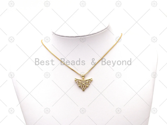 CZ Heart On Triangle Shape Charm,   Sku#LK559