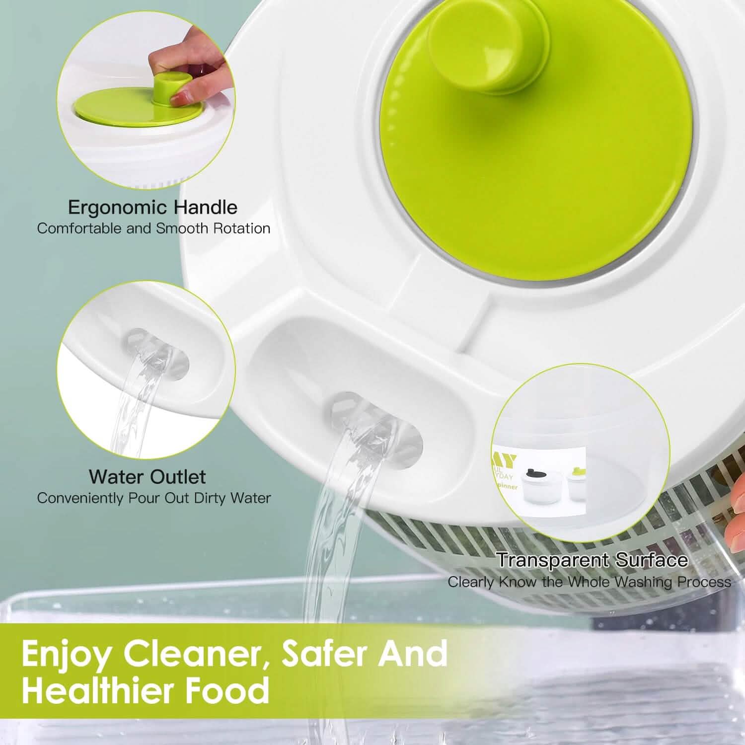 3L/0.8Gal Salad Spinner Washer with Lid