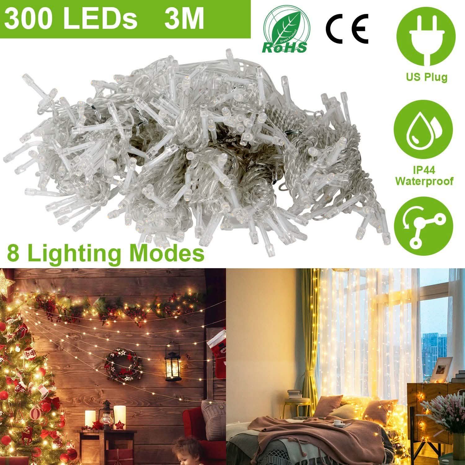 3M 300LED カーテンライト リモコン付き