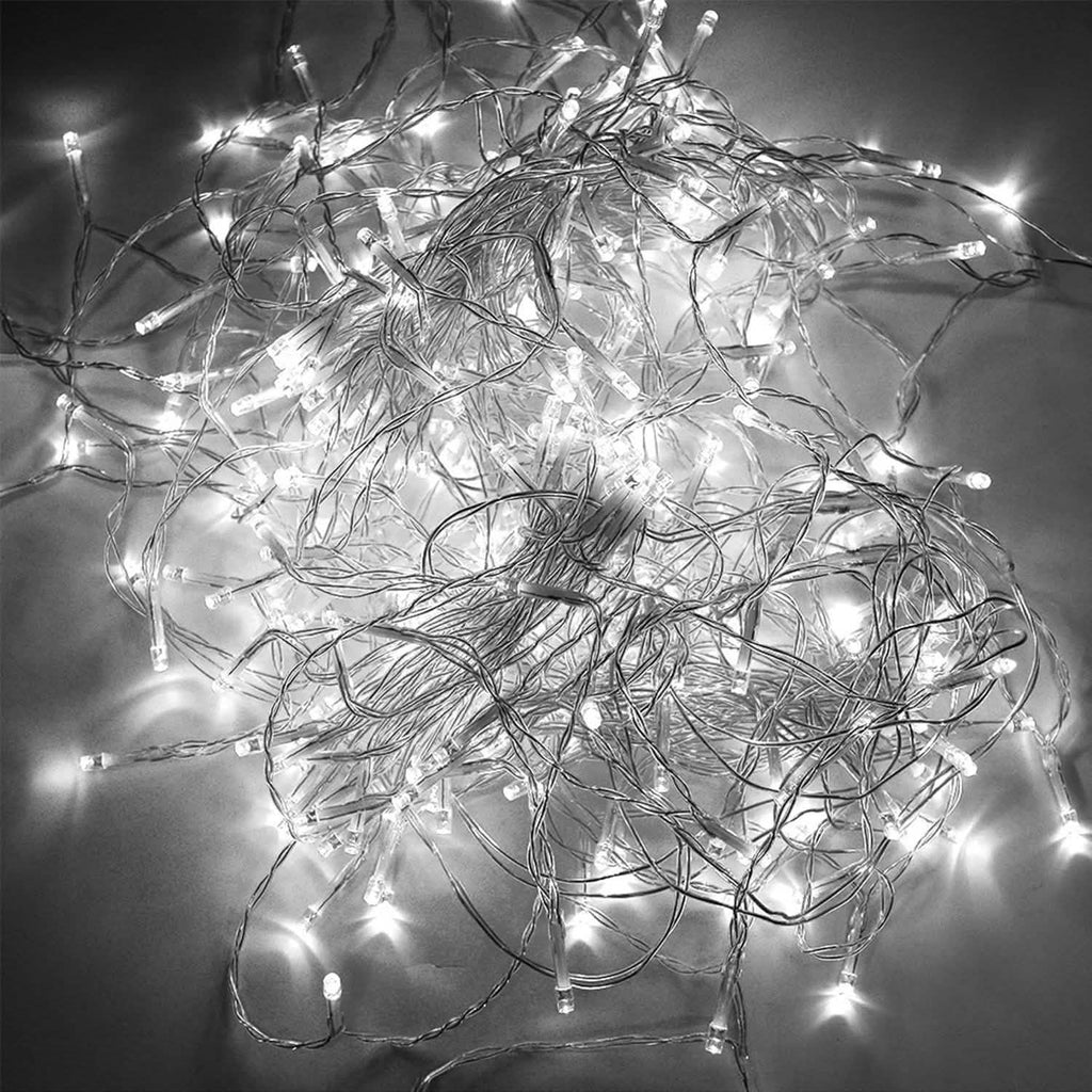Rideau lumineux féerique étanche de 3m x 2m de couleur blanc froid avec 8 modes