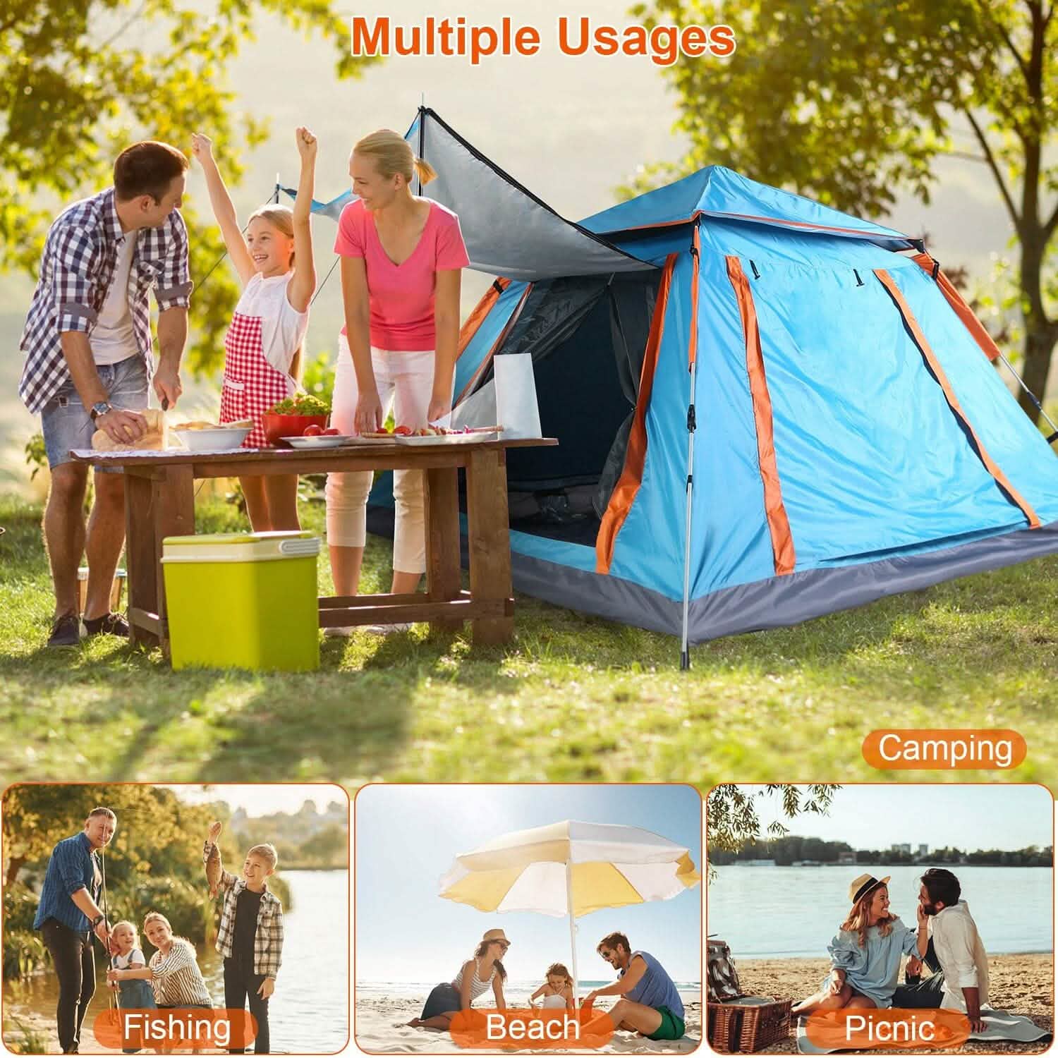 4-5 Person Camping Tent Outdoor Foldable Waterproof Tent