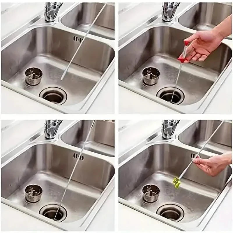 4爪パイプ詰まり除去器 スプリング配管工具（キッチン・バスルーム用、髪の毛・ゴミキャッチャー）