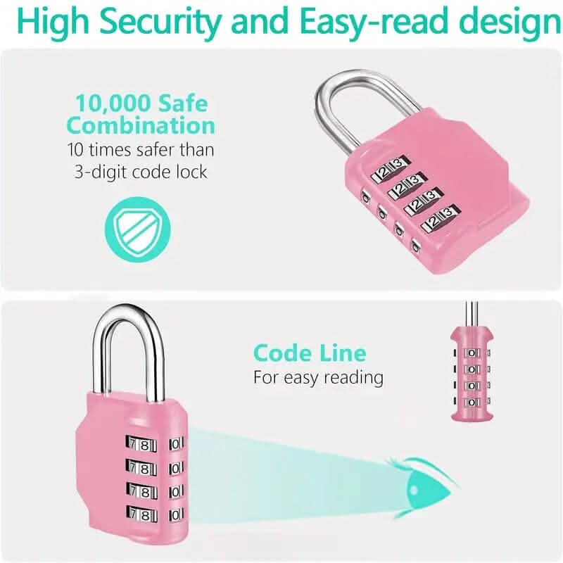4-Digit Waterproof Zinc Alloy Combination Padlock