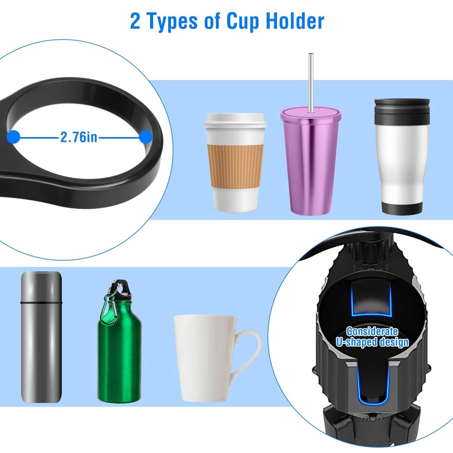 4-in-1 Car Cup Holder Tray Food Table