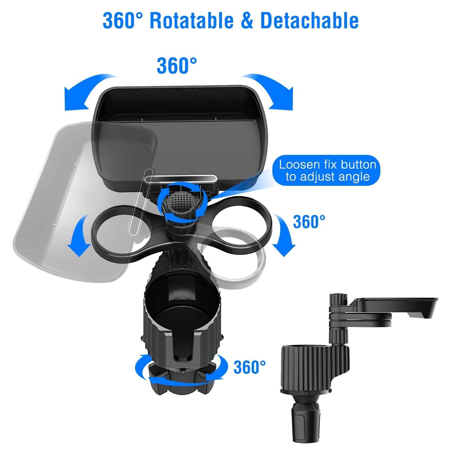 4-in-1 Car Cup Holder Tray Food Table