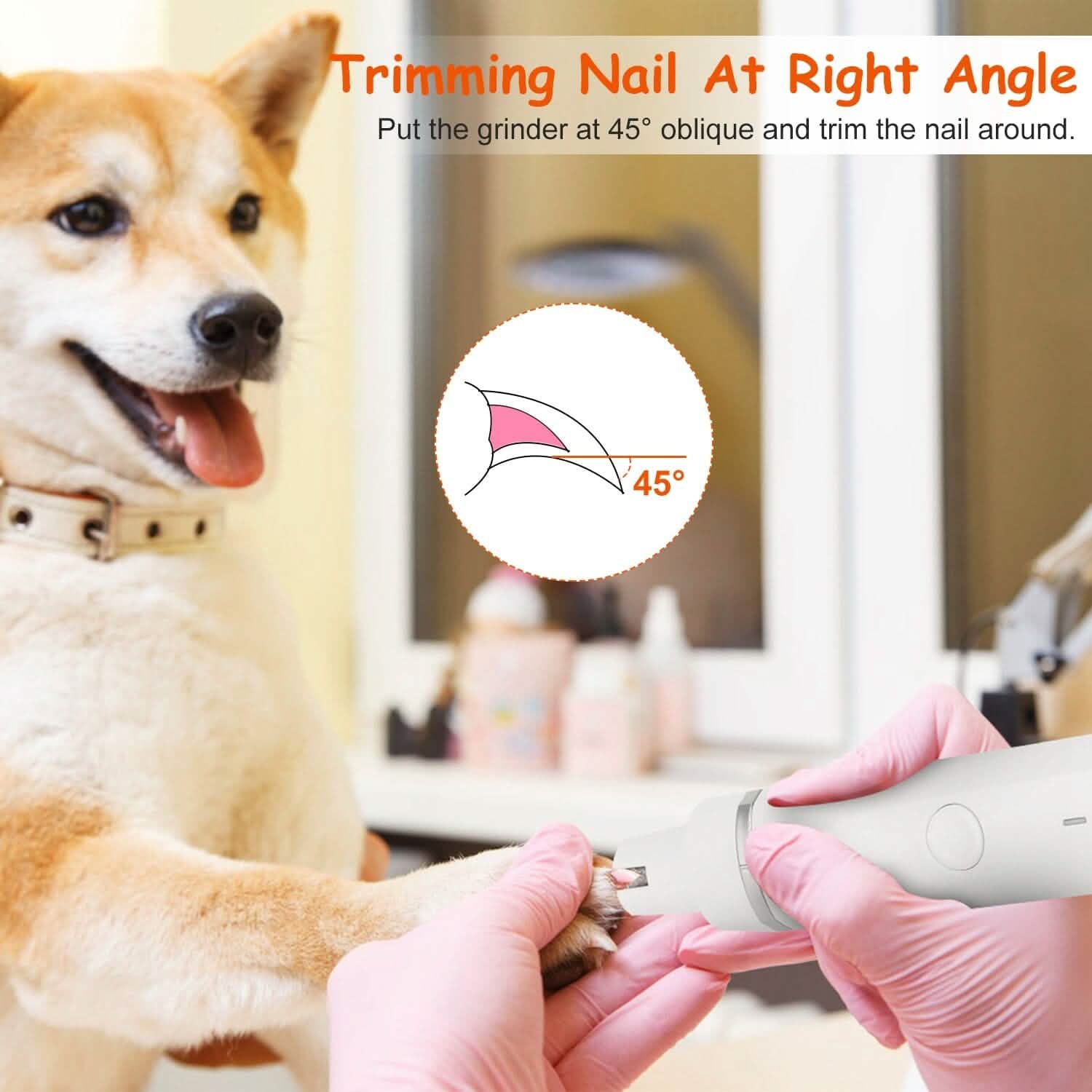 4-in-1 電動ペット用犬猫グルーミングキット コードレス充電式
