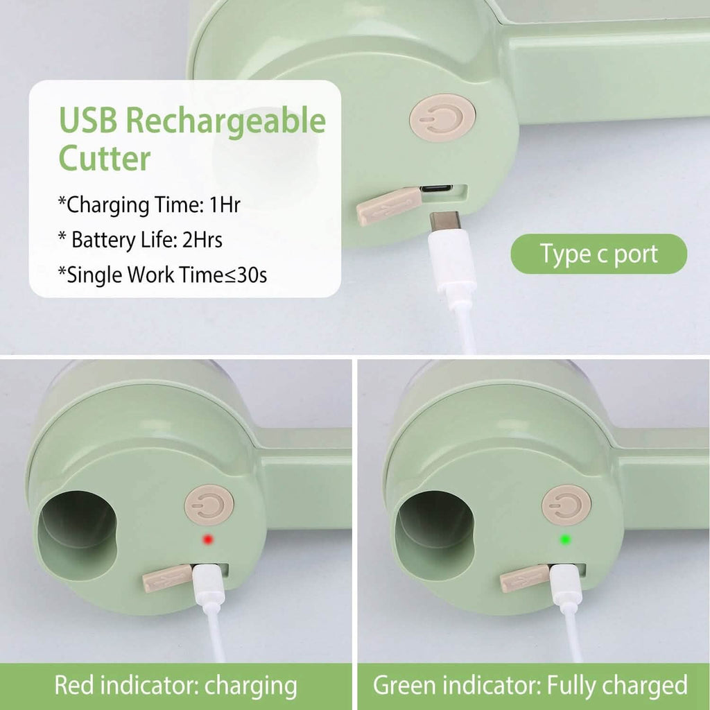 4-in-1 Handheld Electric Vegetable Chopper, Grinder, Slicer and Dicer