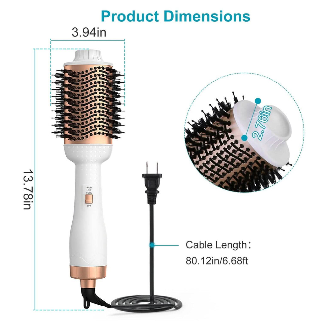 4-in-1ヘアドライヤーブラシ カーリングスタイラー ボリューマイザー ストレートナー マイナスイオン＆アンチフリッズ