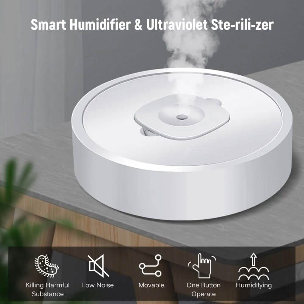 Purificateur d'air Humidificateur Stérilisateur UV Diffuseur d'arômes 4-en-1 Mobile