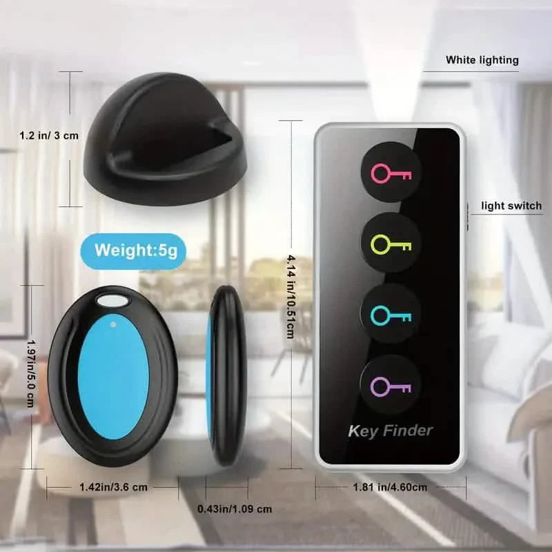 Localisateur de clés 4-en-1 avec lampe torche LED : Retrouvez facilement vos clés, votre portefeuille et votre télécommande