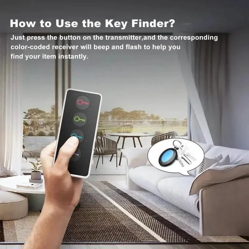 Localisateur de clés 4-en-1 avec lampe torche LED : Retrouvez facilement vos clés, votre portefeuille et votre télécommande