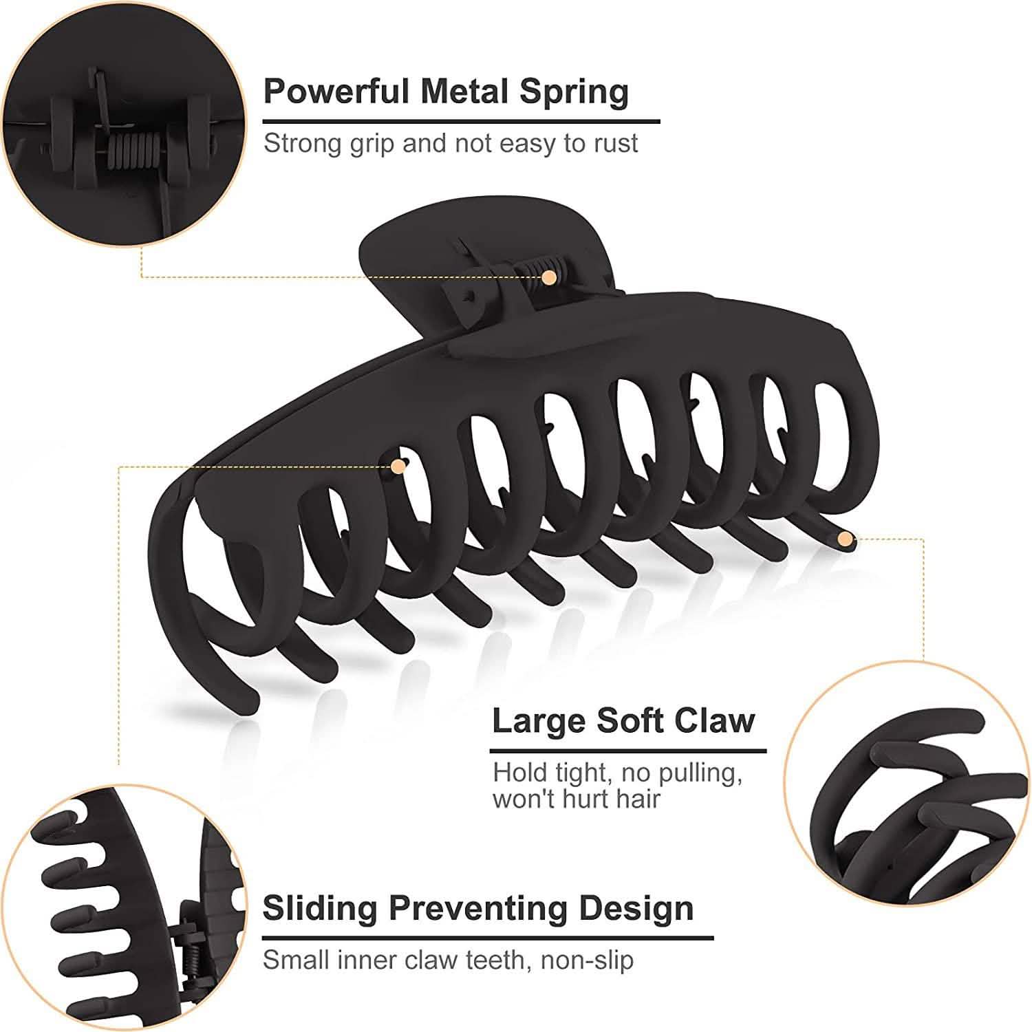 4-Pack: Big Hair Claw Clips