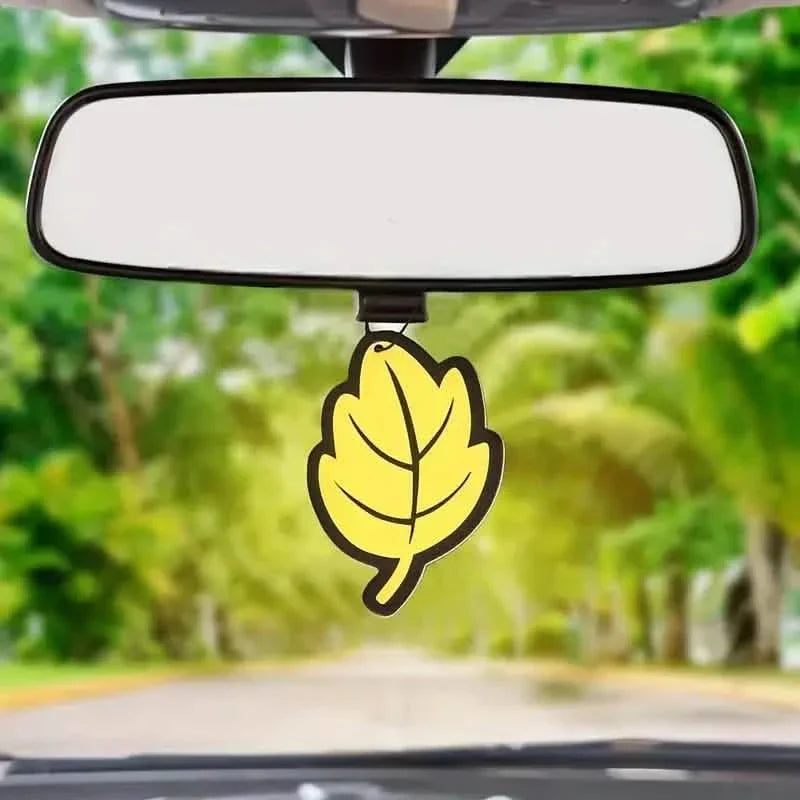 4-Pack: Car Air Freshener Natural Scented Tea Paper Auto Hanging Vanilla Perfume Fragrance Leaf Shape