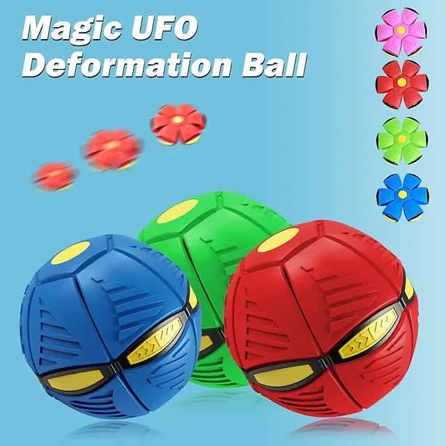 Lot de 4 : Jouet balle magique soucoupe volante OVNIS pour enfants