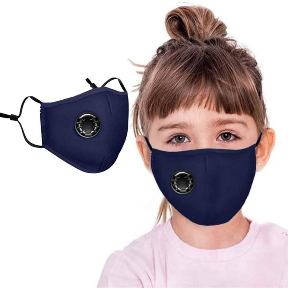 Lot de 4 masques foulards réutilisables et lavables pour enfants, avec valve respiratoire