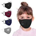 Lot de 4 masques foulards réutilisables et lavables pour enfants, avec valve respiratoire