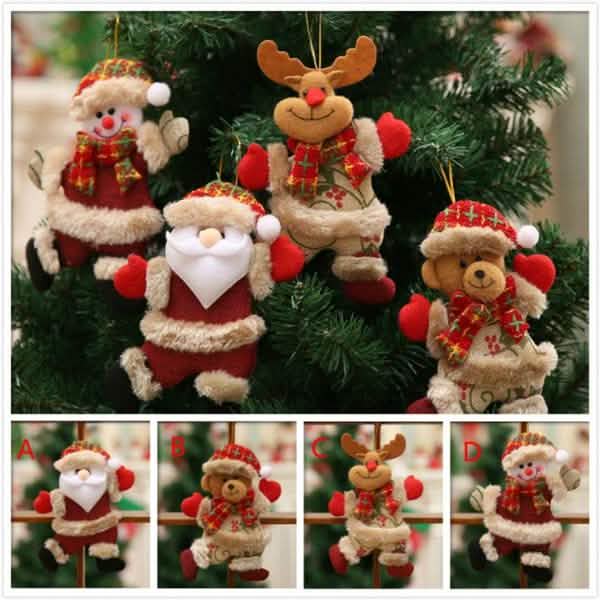 Lot de 4 : pendentifs poupées de Noël