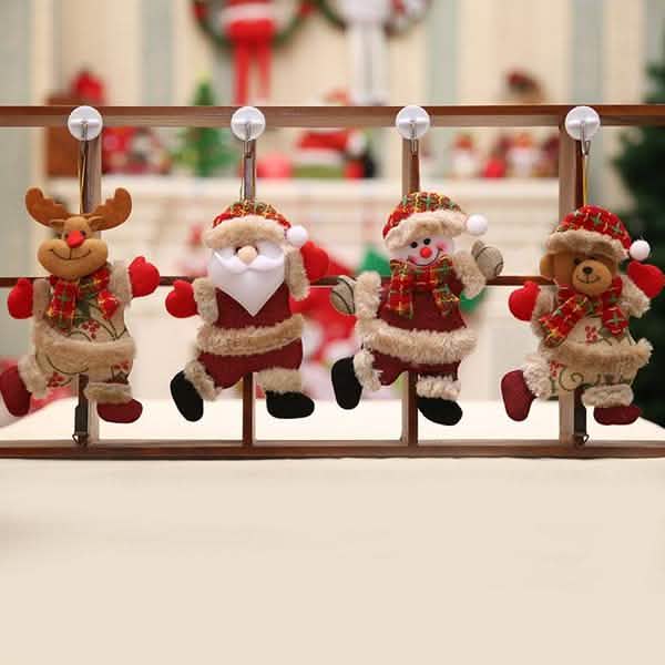 Lot de 4 : pendentifs poupées de Noël